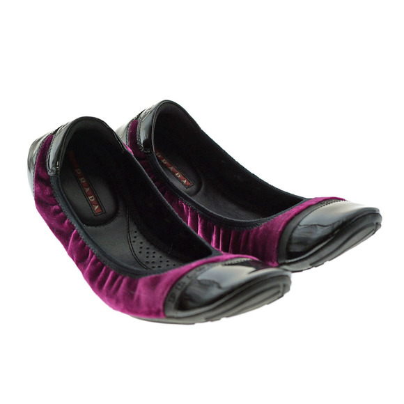 Prada Flats Ballet Purple Patent Velvet - Picture 1 of 8